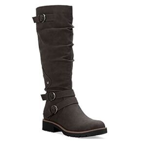 Sun + Stone Womens Brinley Faux Leather Zipper Knee-High Boots